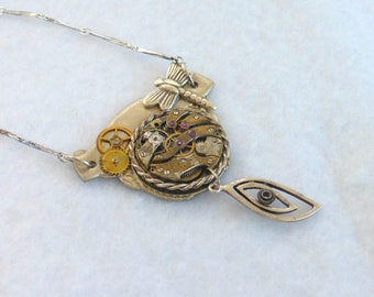 Steampunk Necklace --Vintage Watch Movement SN311