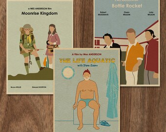 Wes Anderson set of 3 limited edition prints -set 2