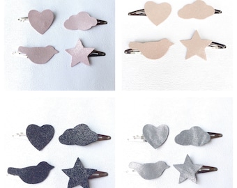Glittery leather Barrette