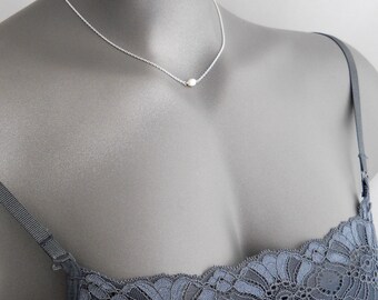 Simple Pearl Floating Choker Necklace Single Tiny Pearl Jewelry Minimalist Bridal Jewelry Gifts Floating Pearl Necklace Bridesmaid Gifts