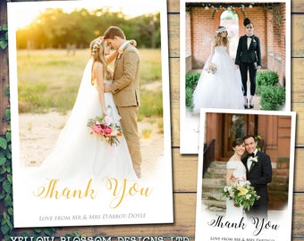 10 Foto-Hochzeit-Dankeschön-Karten personalisiert, Herr und Herr mit gedruckten Fotos Mr & Mrs gefaltet flach Postkarten-Frau und Frau Fantasy Wolken Liebe