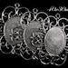 40x30mm Antique Silver Setting(Lead Free) - "Florentine Filigree" - 3pcs : sku 06.20.12.5 - H8