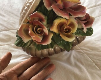 vintage Italian porcelain rose figurine
