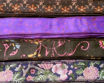Silk Sari Ribbon, Silk Trim, 4 colors, B14
