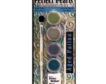 Aged Patina - Perfect Pearls™ Pigment Kit - Heirloom Gold - Blue Patina - Pewter - Green Patina