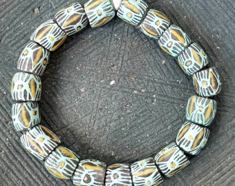 AFRICAN TRADE BEADS, ~ Hand Painted Recycle Glass Beads From Ghana.