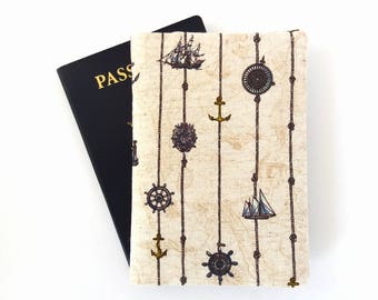 Passport cover, Men, Passport wallet, His passport holder, Nautical Passport cover for 2, Family passport holder, Marine Gift for man Anchor