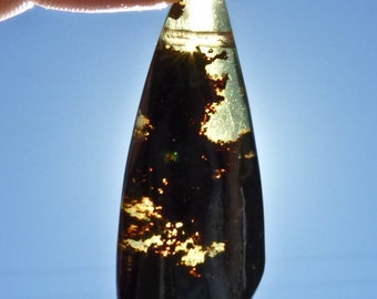 4.8cm Polished AMBER Pendant with Yellow and Green Amber from Chiapas, Mexico - Natural Amber Stone For Amber Jewelry Making 31988