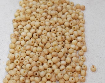 Beads Bone White Small Round Vintage Beads 5mm