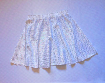 Holographic, Galactic, Sparkly miniskirt with bow set. Harajuku, Fairy Kei, Kawaii