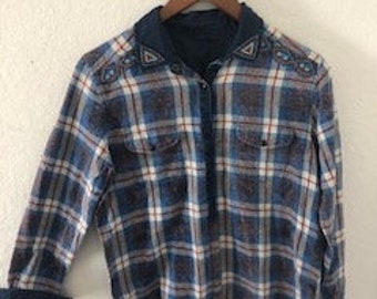 Custom beaded flannel