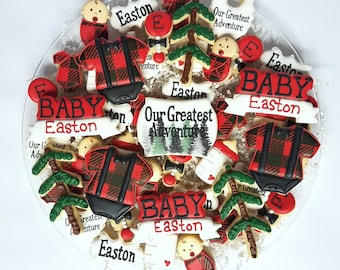 Flannel/Plaid Baby Shower Cookies