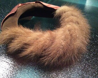 Mink halo hat from 1950s satin bow.