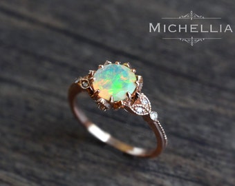 Opal promise ring | Etsy