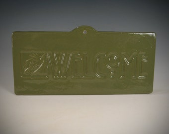 Welcome Pinecone Tile - Arts & Crafts Mission Craftsman Style