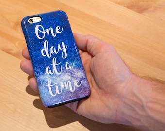 AA - 'One Day at a Time' - Alcoholics Anonymous Phone Case for iPhone and Samsung Galaxy