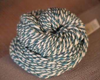 Merino Wool Worsted Hand Spun Yarn Teal