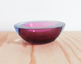 Murano Glass Oval Geode Bowl