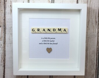 Scrabble wall art, Scrabble picture , birthday gift, Mothers Day gift - Grandma or Granny, Nanny, Gradma quote