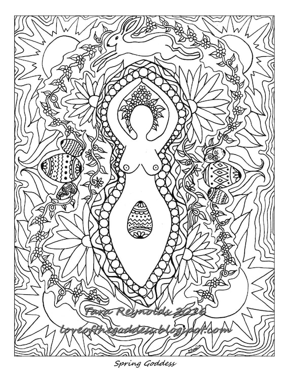 Coloring Book Page Printable Coloring Pages Ostara Goddess
