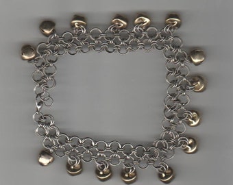 Japanese 6 in 2 with Bells Anklet Mixed Metal with Brass Bells - 10 3/4" Length