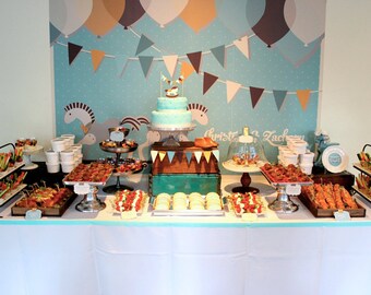 Aqua beige and brown baby party printables package