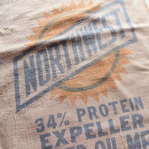 vintage northwest linseed oil meal sack