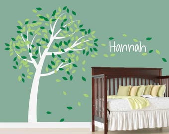 Tree Decal, Tree Blowing in Wind Decal, Giving Tree Decal, 686