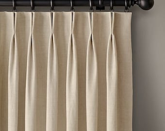 Pleated Draperies, 2 finger french pleats, Fully lined, 5 Colors available, Custom made pinch pleated draperies, Pleated Curtains, Drapes