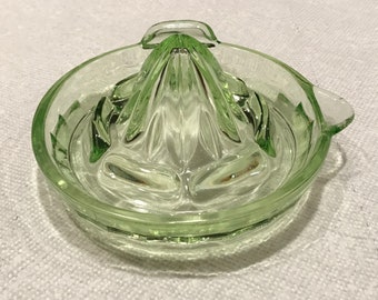 Vintage Green Glass Juicer