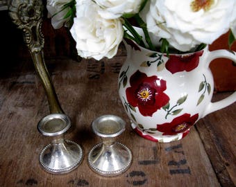 Silver Candlesticks, Vintage Candlesticks, Candle Holder, Pair Of Candlesticks, Small Candlesticks, Short Candlesticks, Old Candlesticks