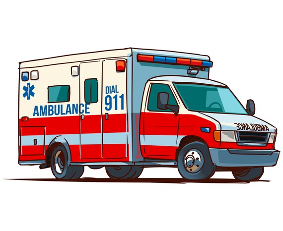 Ambulance car clipart, Ambulance clipart, EMT clipart, Cartoon,Vector ...