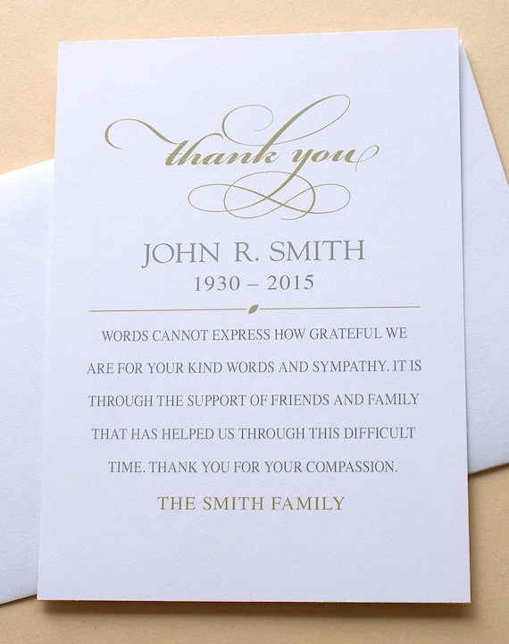 simple elegant thank you sympathy cards custom flat cards
