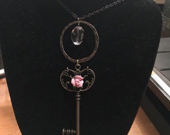 Key with rose necklace