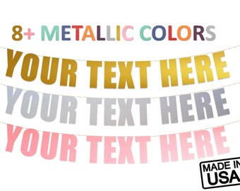 Your Text Here Custom Banner Hanging Letter Sign | Engagement Party Decorations | Bachelorette Party | Wedding Hashtag Banner