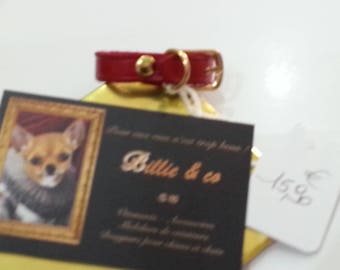 Leather small dog or cat collar