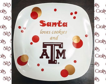 Aggie - Santa Loves Cookies and ATM plate