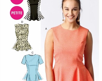 Peplum Top Pattern, Easy Pullover Top Pattern, McCall's Sewing Pattern 6896