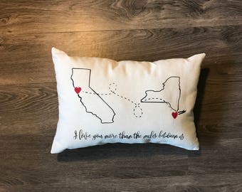 State to State outline pillow