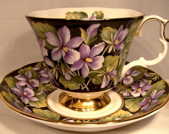 Royal Albert Purple Violet Provincial Flowers Cup and Saucer