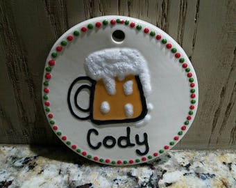 Personalized Beer Mug Ceramic Ornament