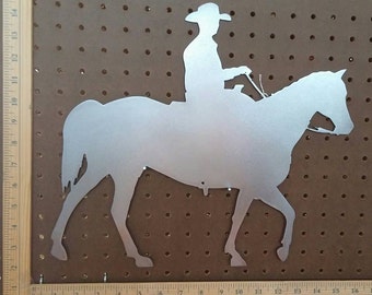 Metal CNC 16" Cowboy on Horse