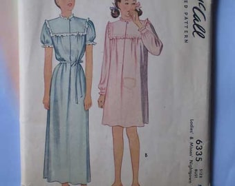 Vintage 40s Sweet Nightgown Uncut Pattern 34 36 Bust
