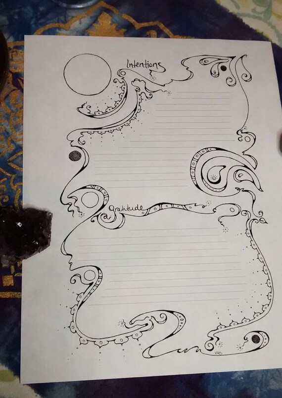 Intentions Worksheet Moon Phase Planning Intentions Sheet