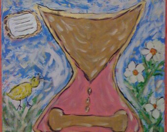 20x20 Original Acrylic Painting on Canvas, "Hourglass"