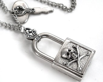 Locked Up Secrets - Steampunk Pendant Necklace Handmade Jewelry