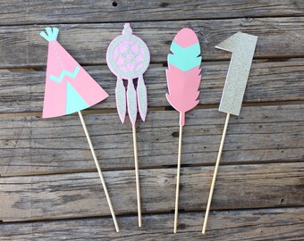 Tribal Party Center Piece Sticks - Tribal Party, Table Decorations, Baby Shower, First Birthday