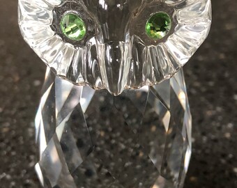 Clear Crystal Owl Paperweight