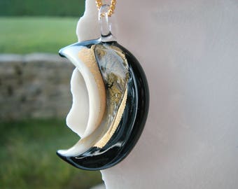 Murano Glass Half Moon Necklace