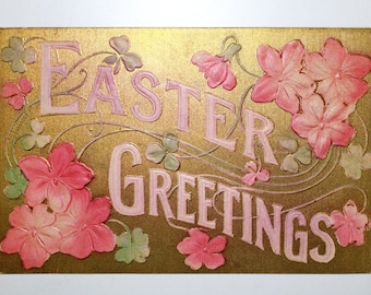 Vintage Easter Greetings Postcard 1910